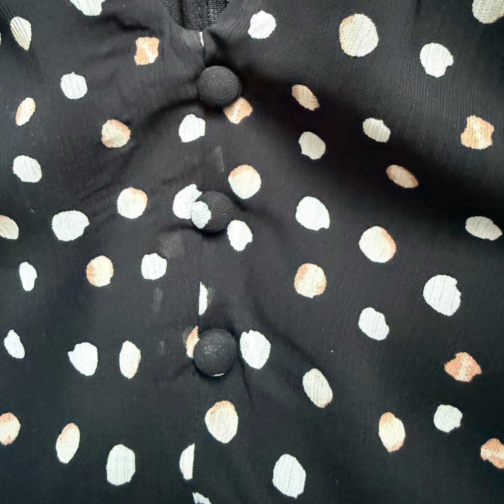 DKNY Midi flare dress with Black and White Polka Dots - Picture 5 of 6